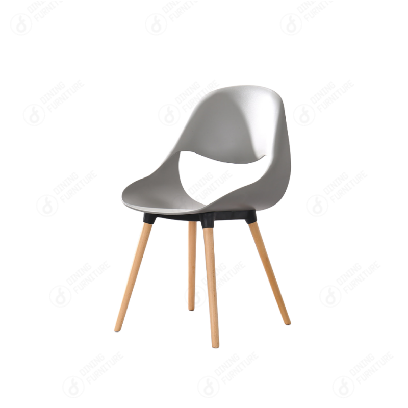 Multi-Colored Plastic Wooden Leg Dining Chair DC-P75