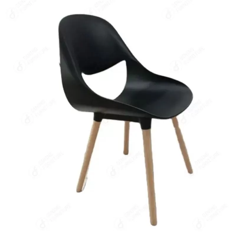 Multi-Colored Plastic Wooden Leg Dining Chair DC-P75