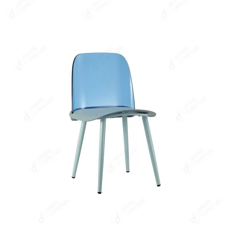 Plastic Chair with Clear Back and Iron Legs DC-P81P