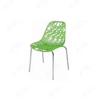 PP Dining Chair Pattern Seat Metal Legs DC-P82