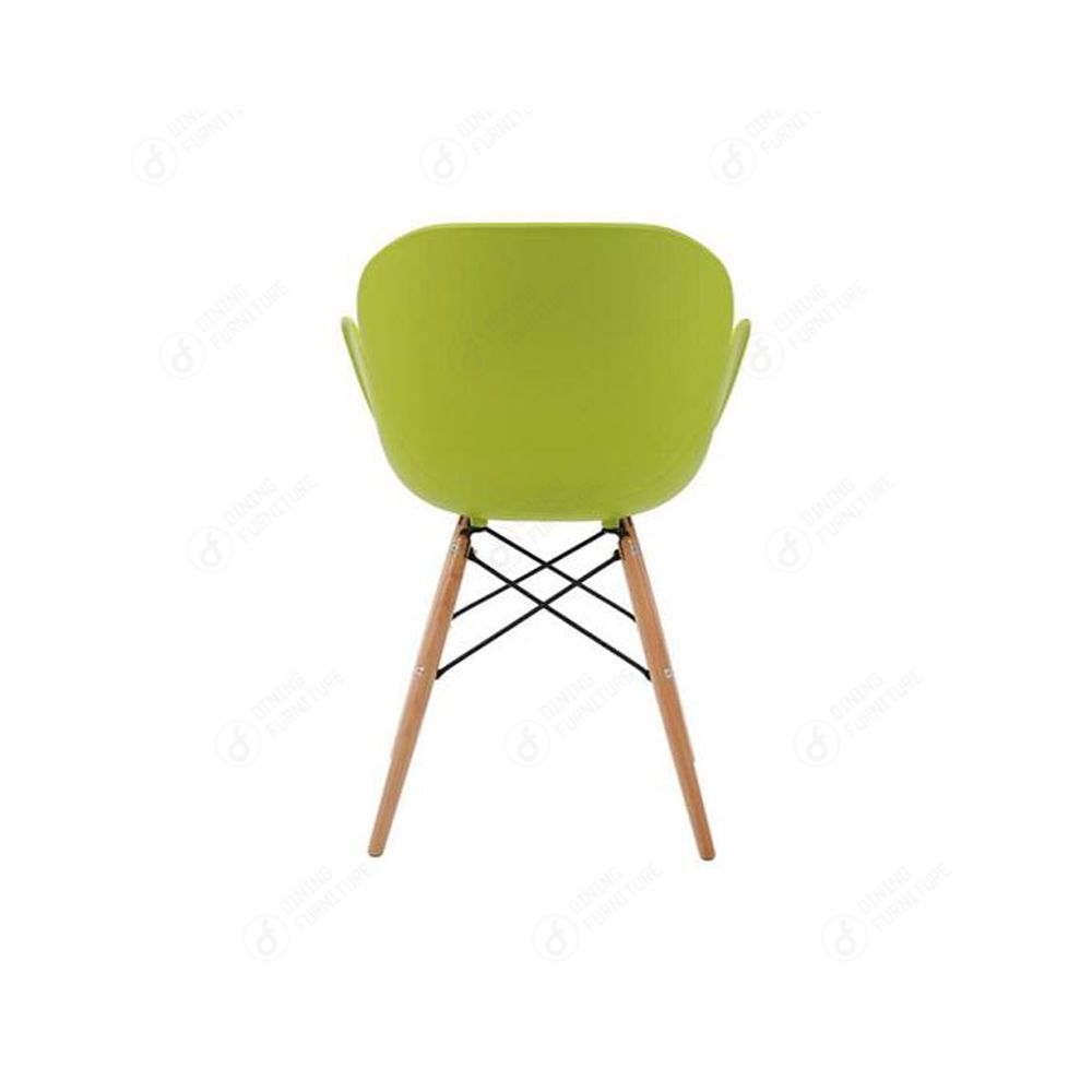 Plastic Chair with Wooden Legs and Metal Support DC-P20