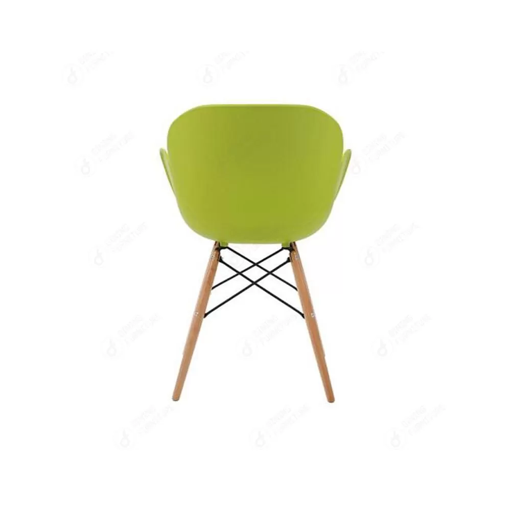 Plastic Chair with Wooden Legs and Metal Support DC-P20