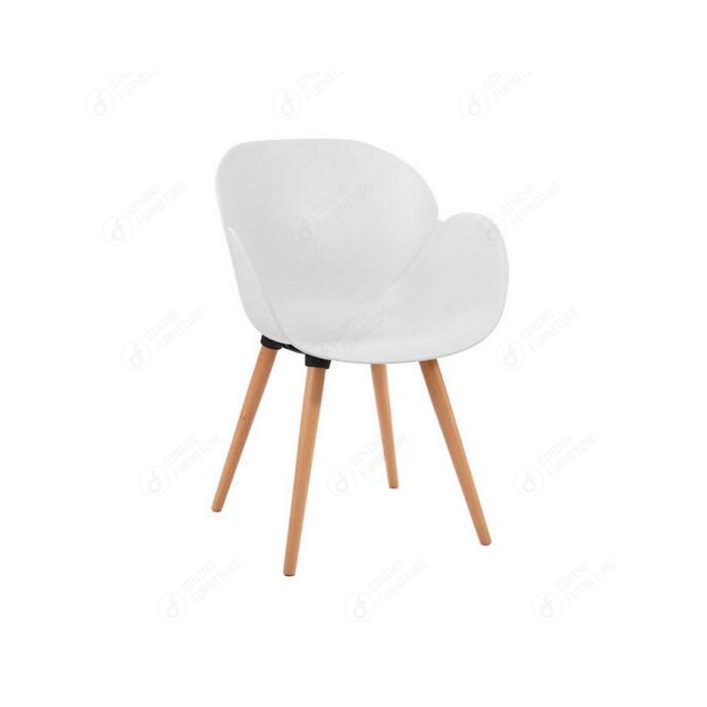 Plastic Chair with Wooden Legs and Metal Support DC-P20