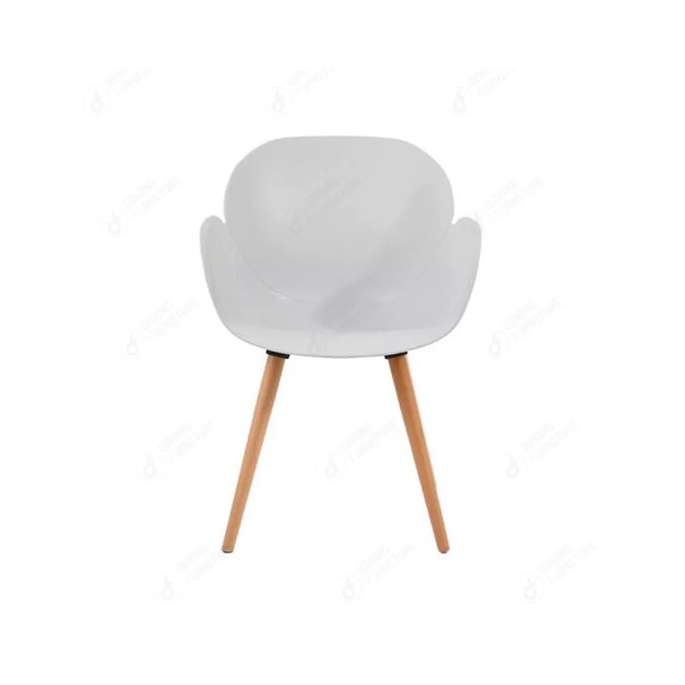 Plastic Chair with Wooden Legs and Metal Support DC-P20