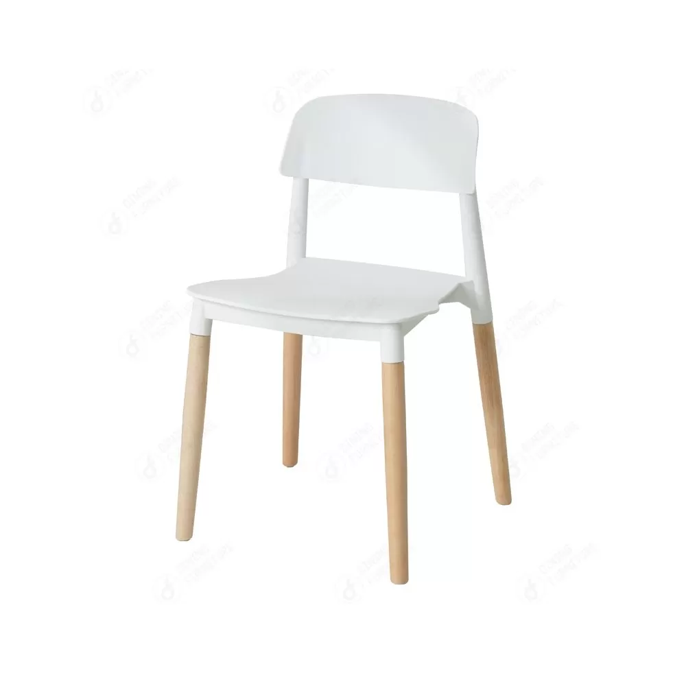 Square Seat Plastic Back Four Wood Legs Dining Chair DC-P70