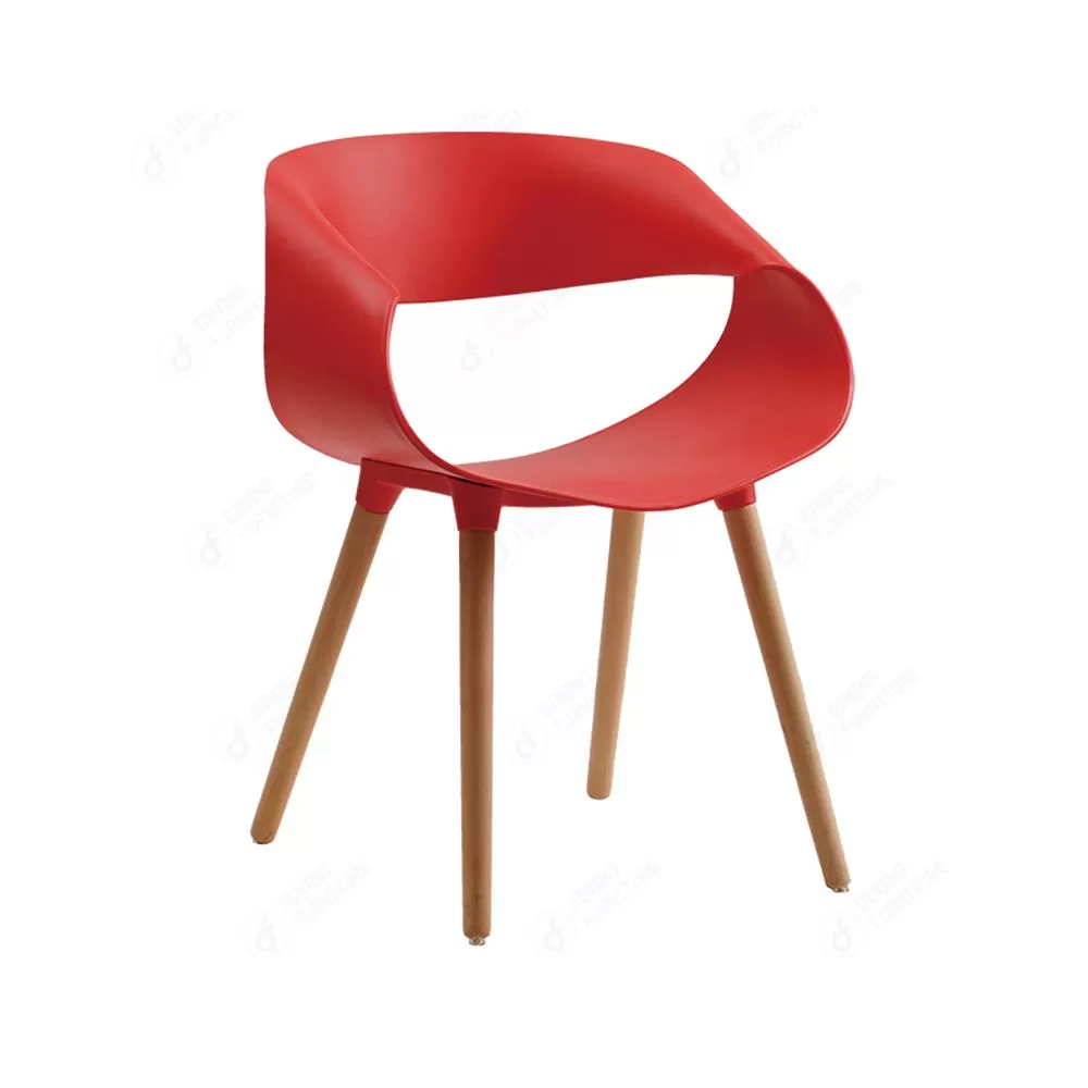 Solid Wood Plastic Backrest Plastic Dining Chair DC-P73