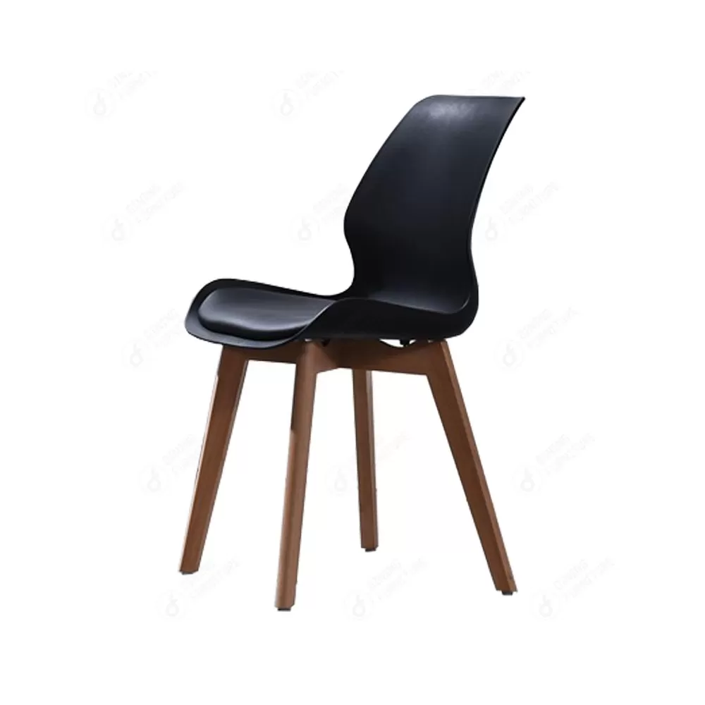 Wood Frame and Plastic Seat Stacking Chair DC-P74