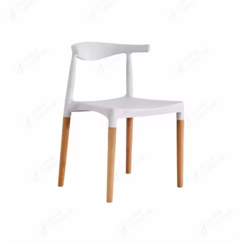 Plastic Dining Chair With Wooden Legs DC-P72