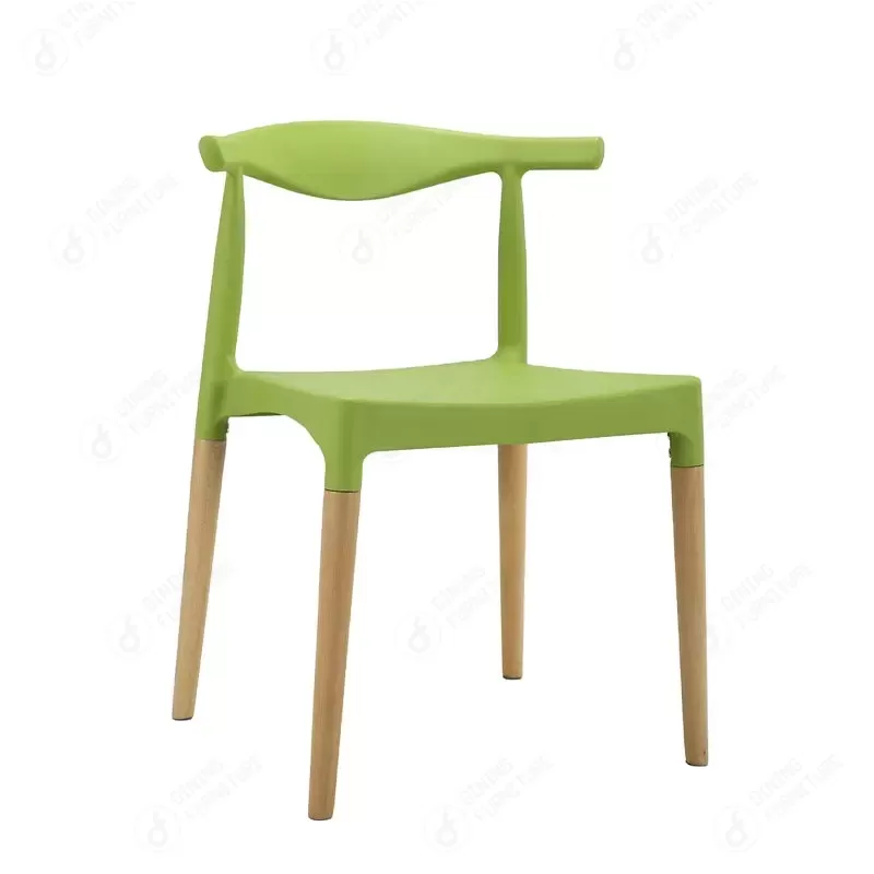 Plastic Dining Chair With Wooden Legs DC-P72