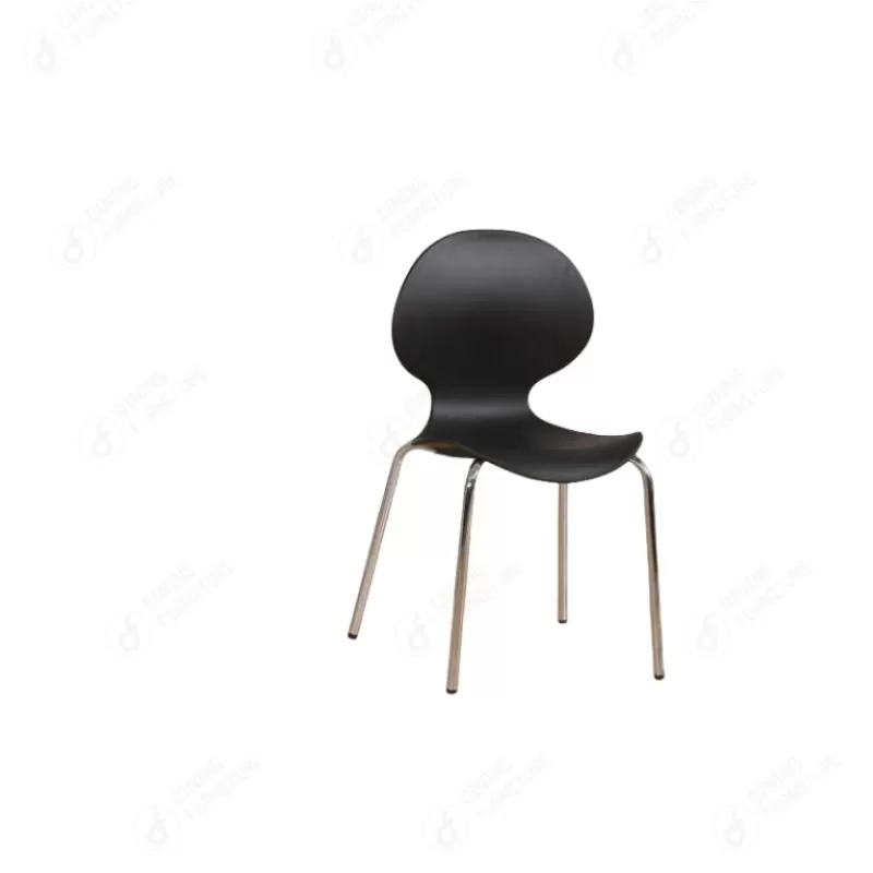 Plastic Chair with Round Back and Iron Legs DC-P84