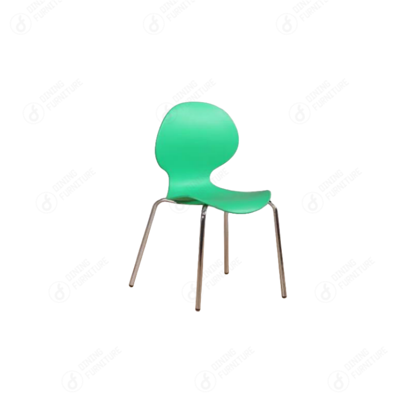 Plastic Chair with Round Back and Iron Legs DC-P84