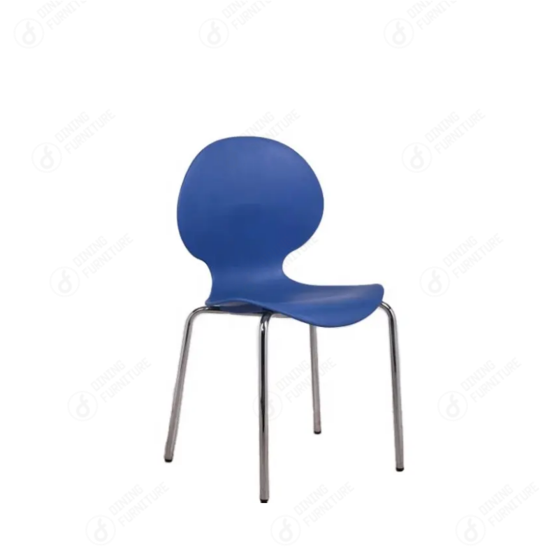 Plastic Chair with Round Back and Iron Legs DC-P84