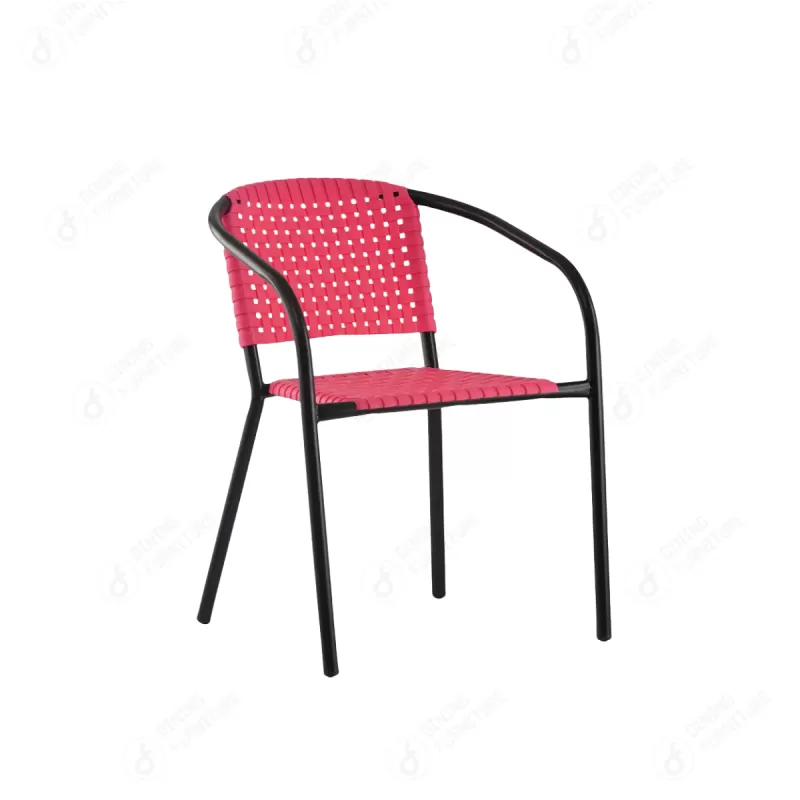 Metal Frame Woven Plastic Armchair DC-P85