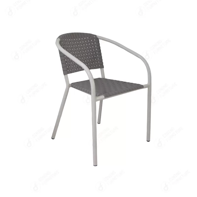 Metal Frame Woven Plastic Armchair DC-P85