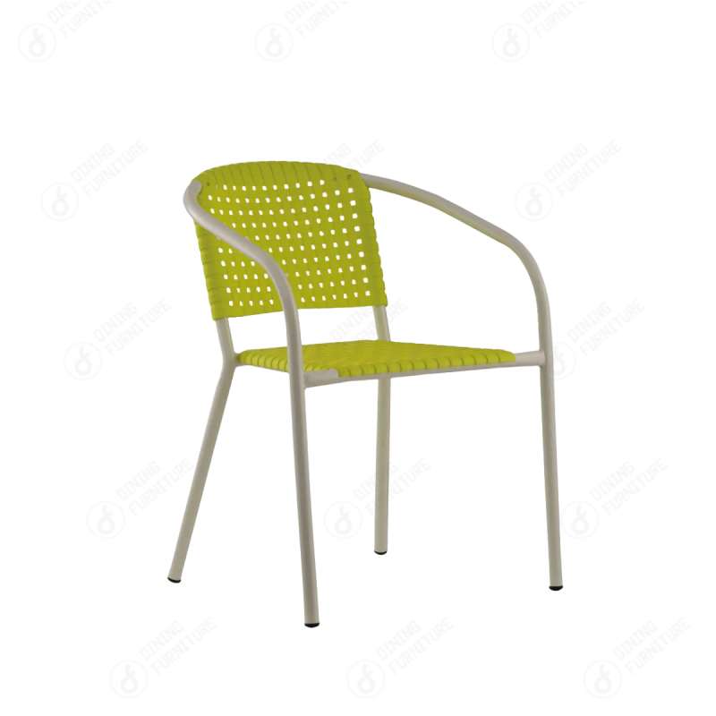 Metal Frame Woven Plastic Armchair DC-P85