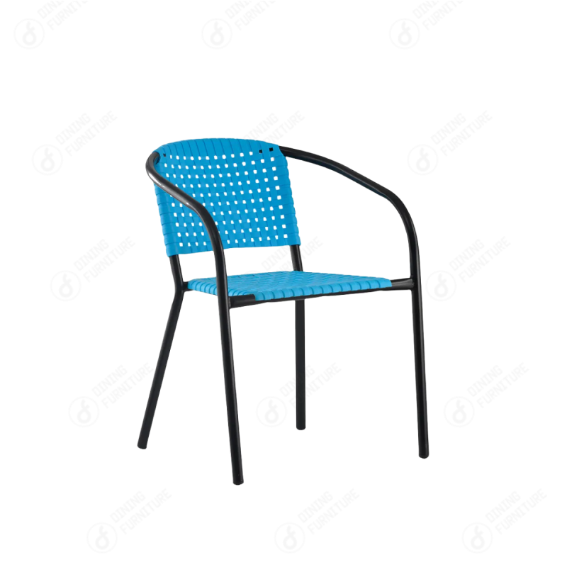 Metal Frame Woven Plastic Armchair DC-P85