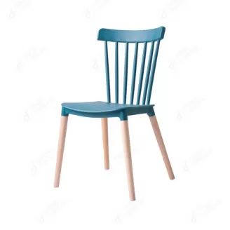 Dining Chair Windsor with Plastic Seat and Wooden Legs DC-P87