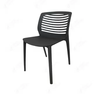 Full Plastic Black Dining Chair with Backrest DC-N36