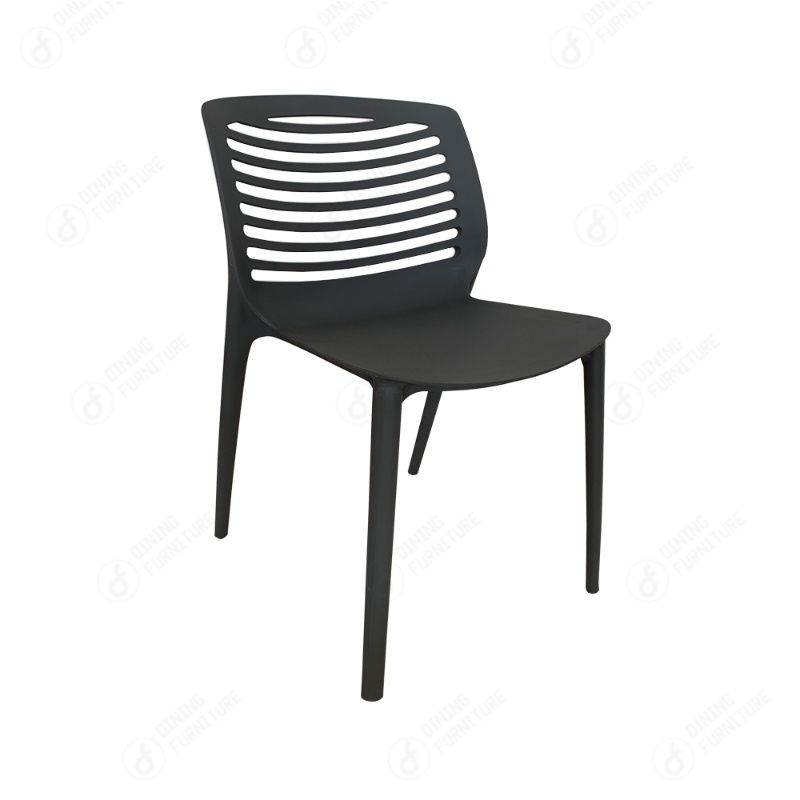 Full Plastic Black Dining Chair with Backrest DC-N36