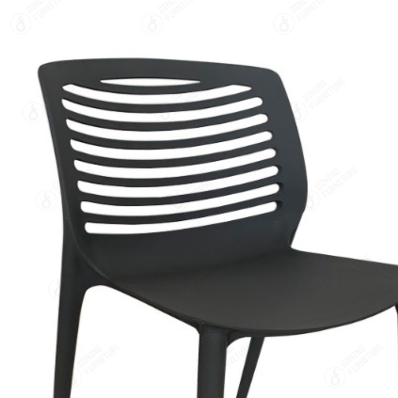 Full Plastic Black Dining Chair with Backrest DC-N36