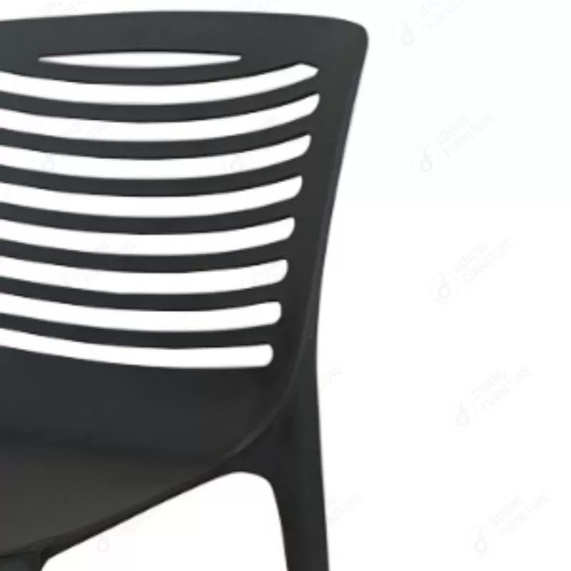 Full Plastic Black Dining Chair with Backrest DC-N36