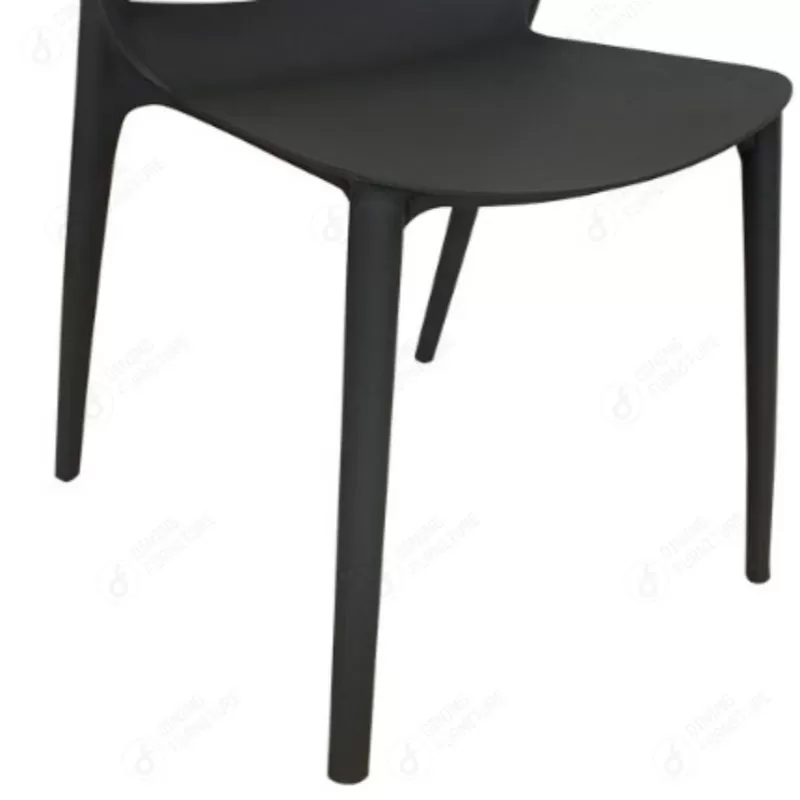 Full Plastic Black Dining Chair with Backrest DC-N36