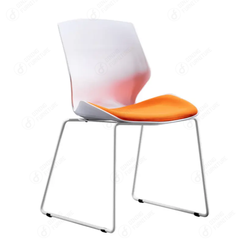 Plastic Chair with Iron Legs and Soft Seat Cushion DC-P94