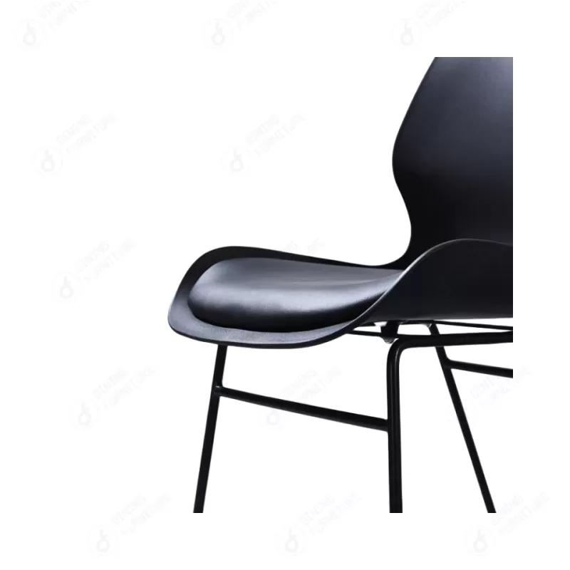 Plastic Chair with Iron Legs and Soft Seat Cushion DC-P94