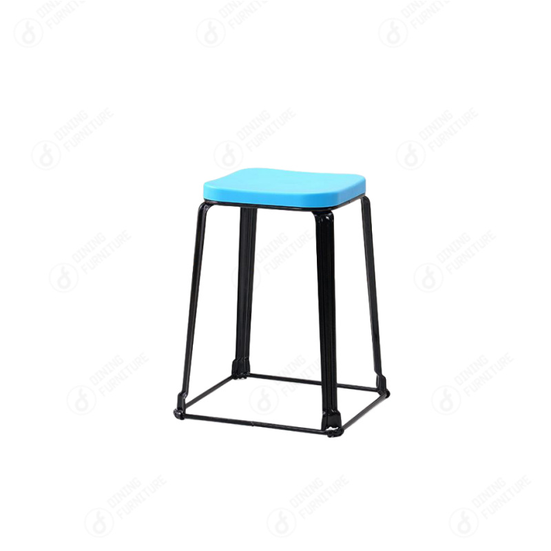 Plastic Seat Iron Leg Stool DC-P95