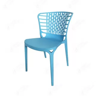 Full Plastic Dining Chair Blue Backrest DC-N35