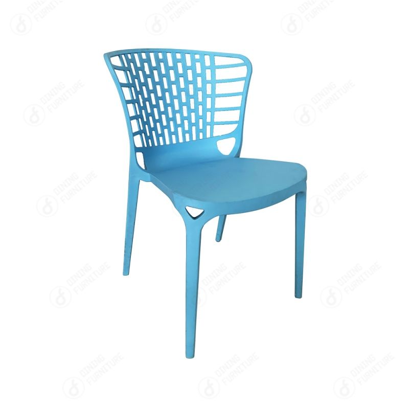 Full Plastic Dining Chair Blue Backrest DC-N35