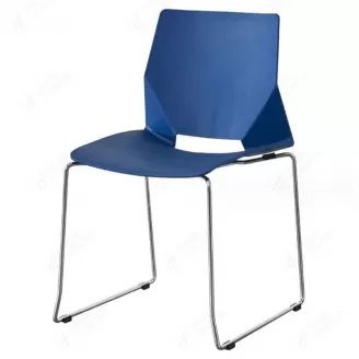 Plastic Chair with Iron Legs and Rectangular Back DC-P99