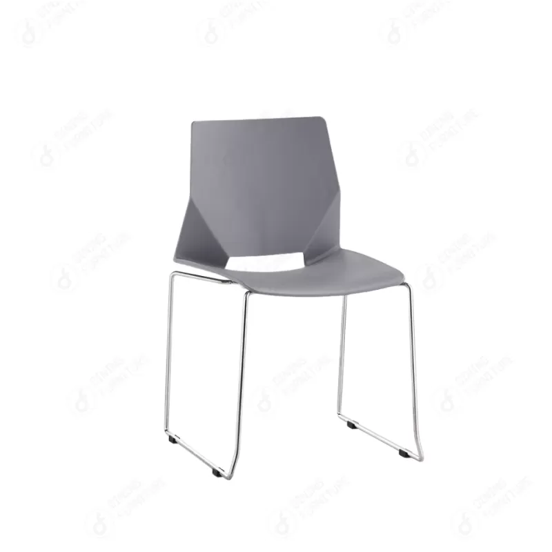 Plastic Chair with Iron Legs and Rectangular Back DC-P99