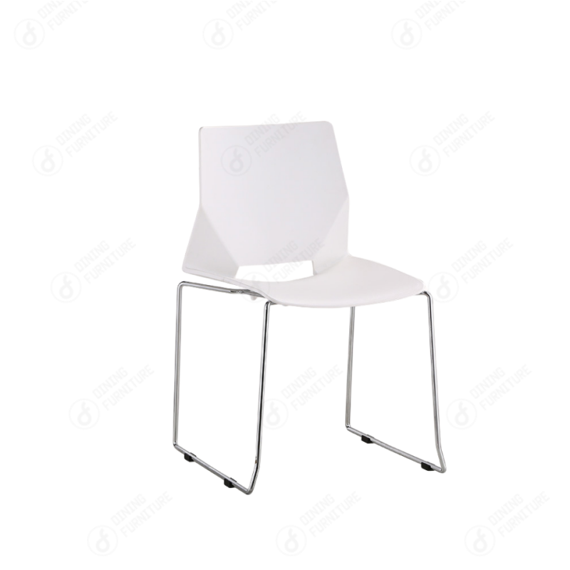 Plastic Chair with Iron Legs and Rectangular Back DC-P99