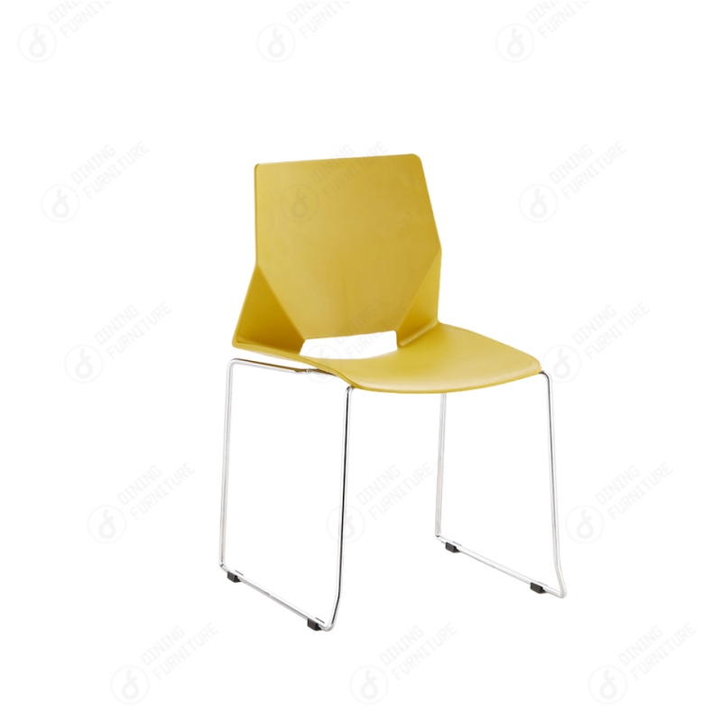 Plastic Chair with Iron Legs and Rectangular Back DC-P99