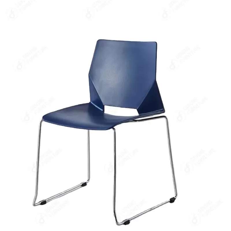 Plastic Chair with Iron Legs and Rectangular Back DC-P99