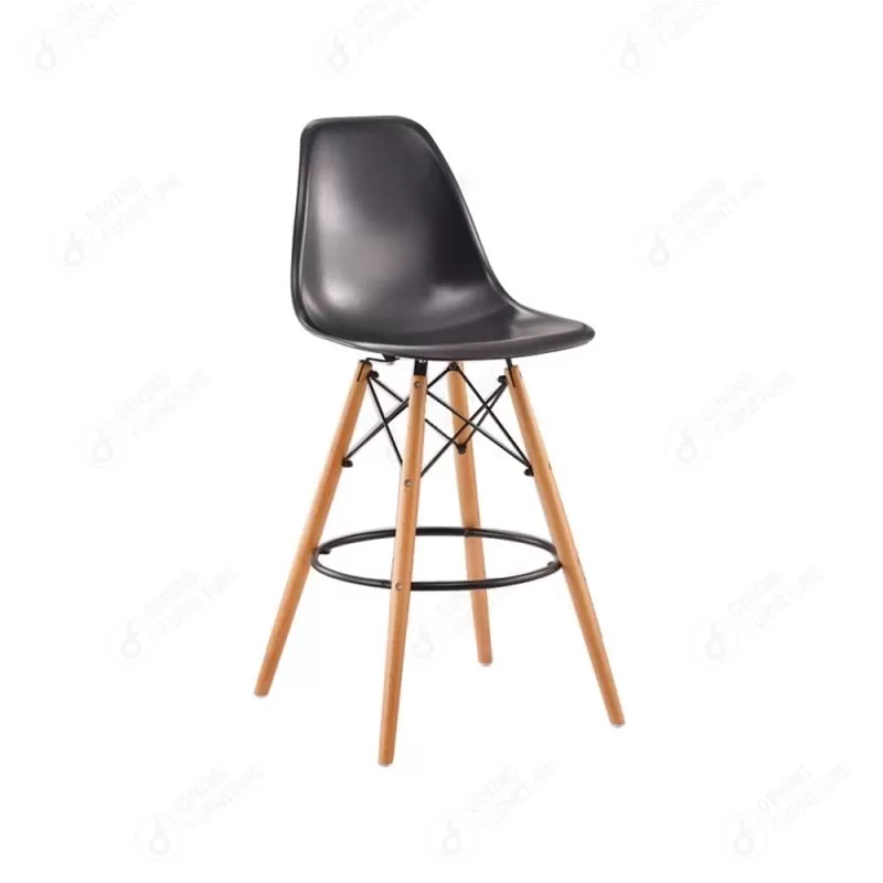 Plastic Bar Chair with Wooden Legs DB-P01