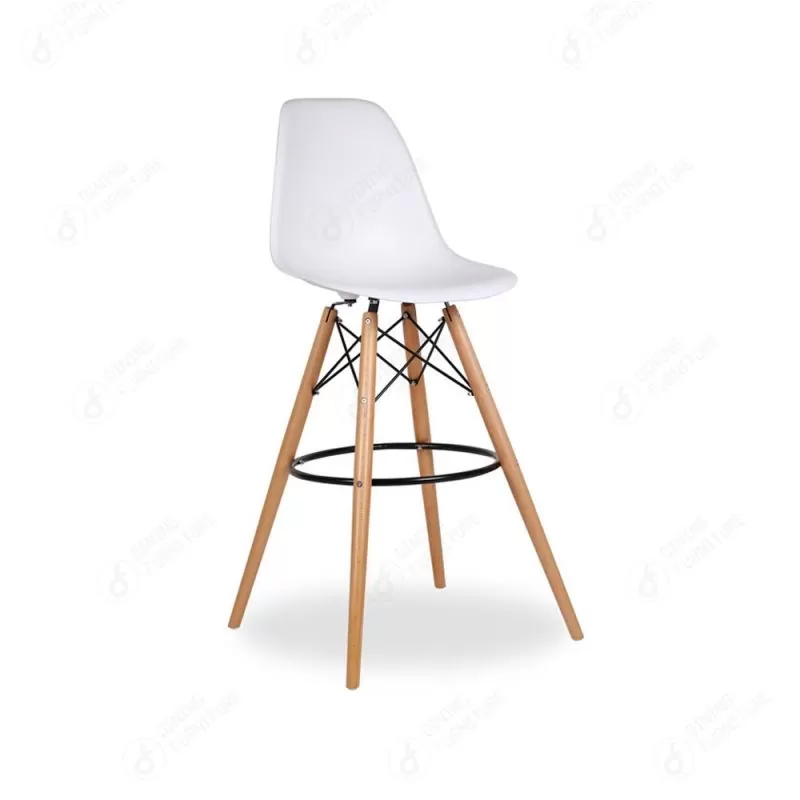 Plastic Bar Chair with Wooden Legs DB-P01