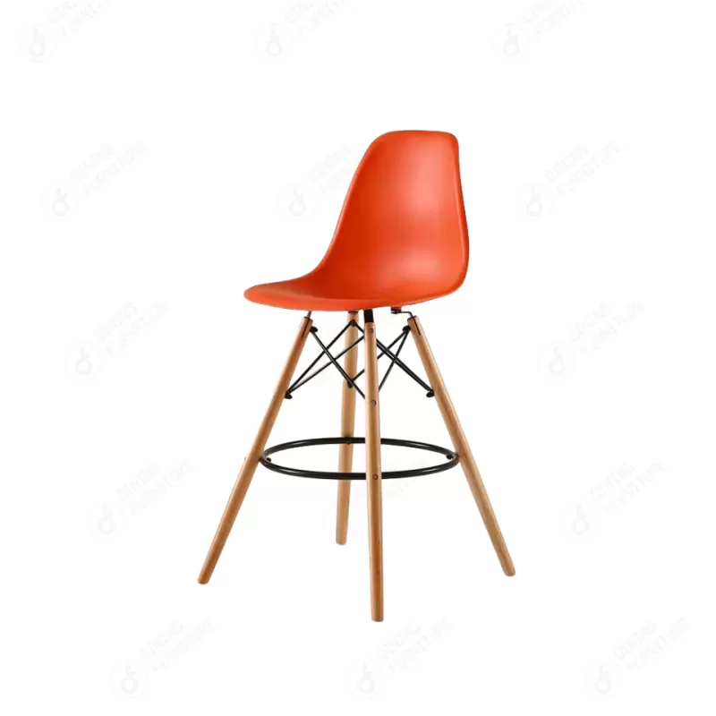 Plastic Bar Chair with Wooden Legs DB-P01