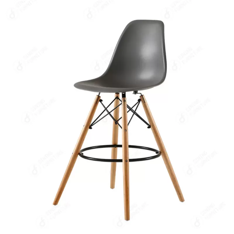 Plastic Bar Chair with Wooden Legs DB-P01