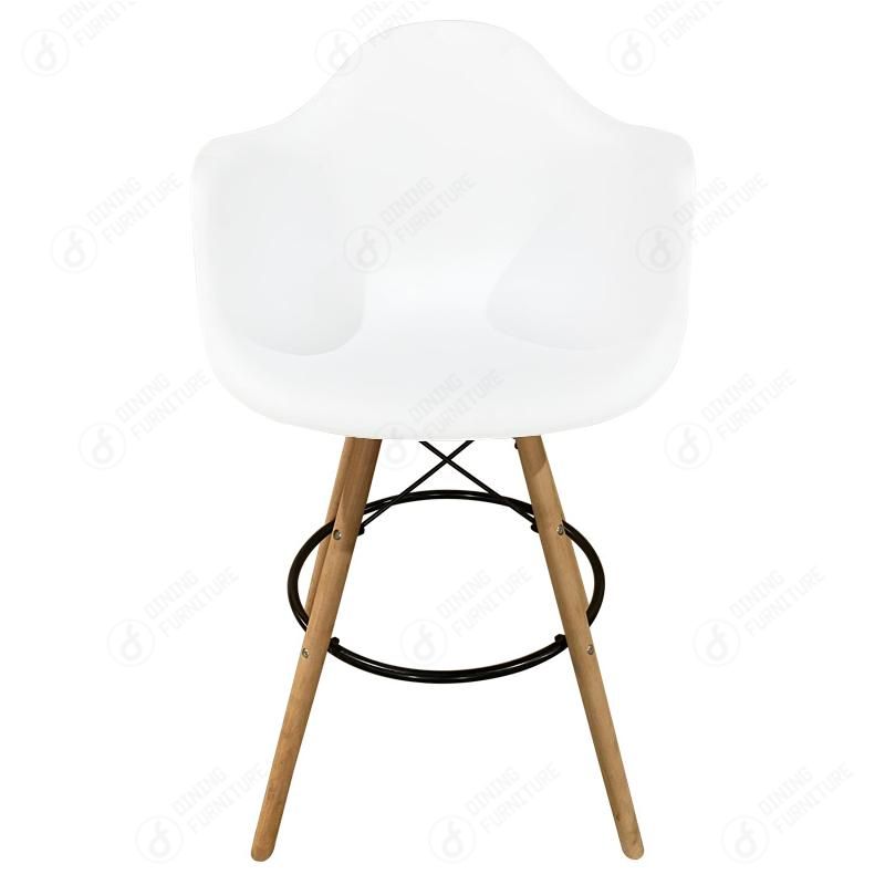 PP Stools with White Arm Wood Base DB-P02