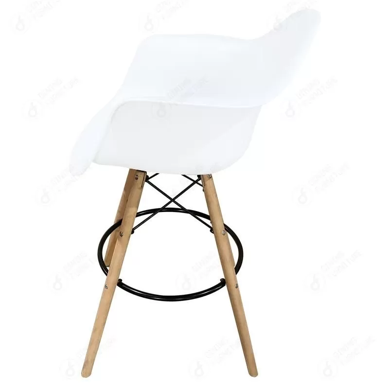 PP Stools with White Arm Wood Base DB-P02