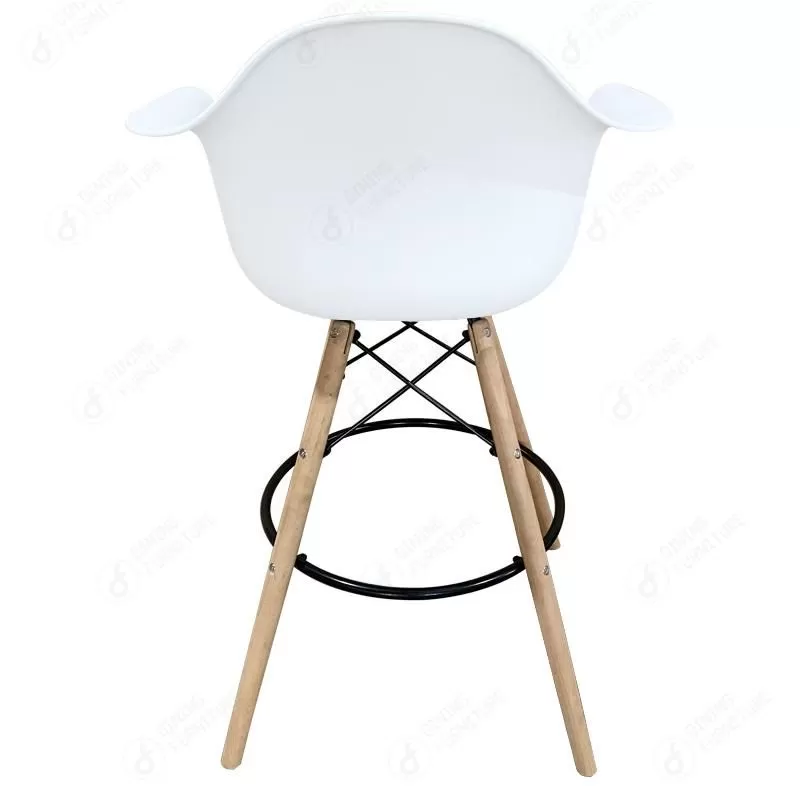 PP Stools with White Arm Wood Base DB-P02