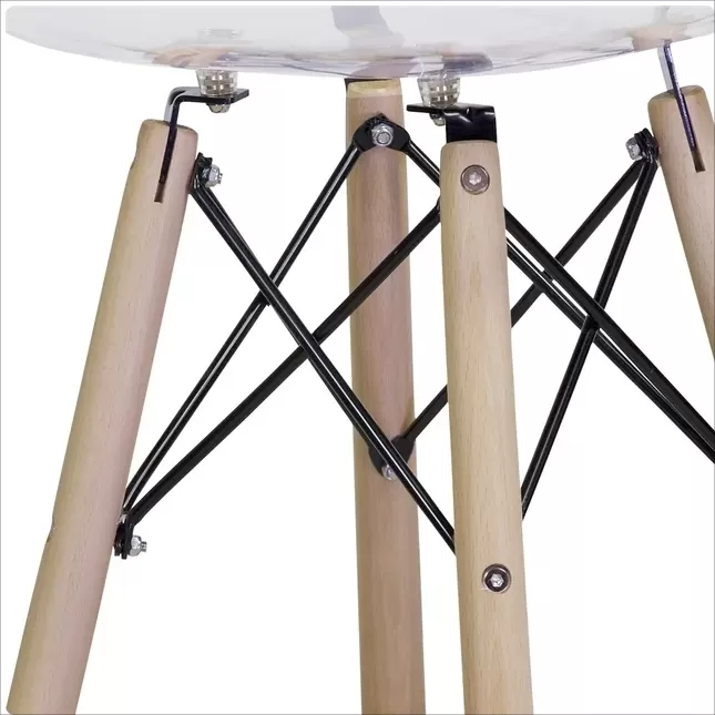 Transparent Plastic and Wood Counter Chair Side Stool DB-P02P