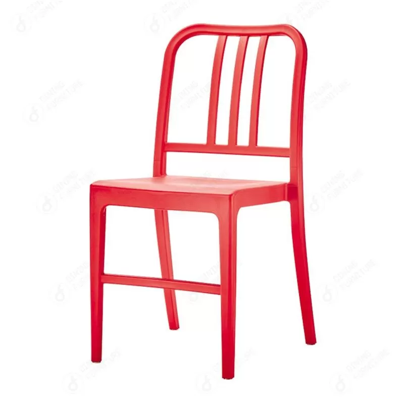 Red Full Plastic Dining Chair with Backrest DC-N25