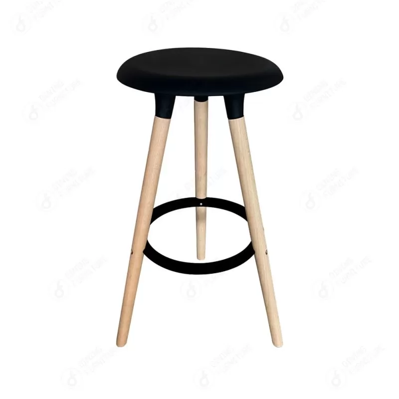 Armless Nackrest Wooden Leg Bar Stool DB-P82