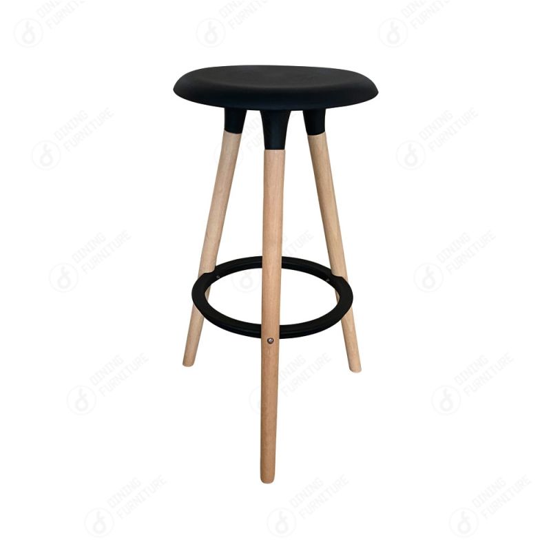 Armless Nackrest Wooden Leg Bar Stool DB-P82