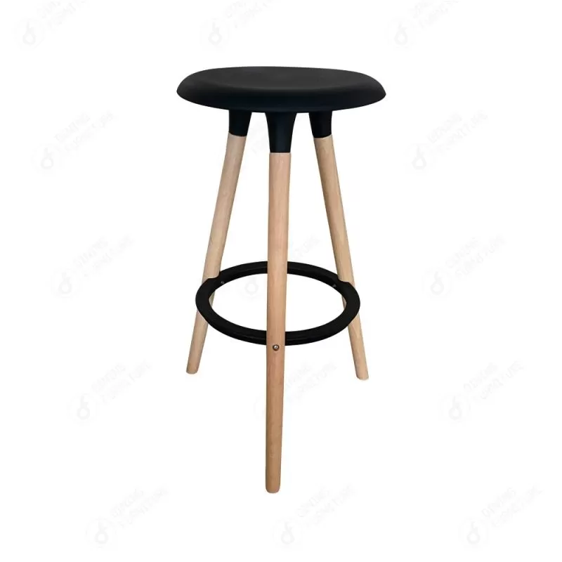 Armless Nackrest Wooden Leg Bar Stool DB-P82