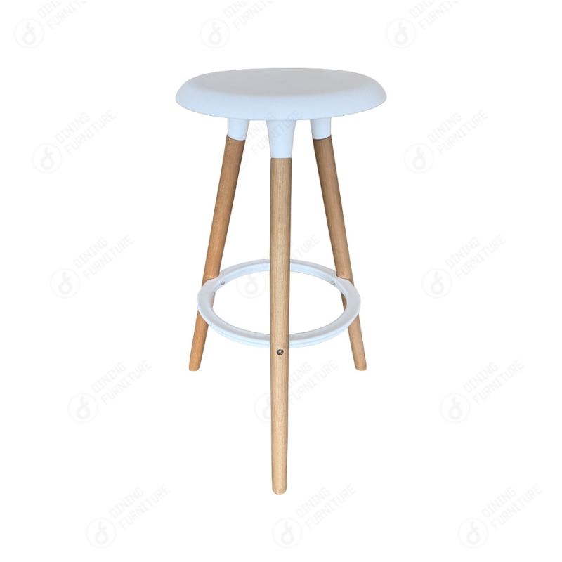 Armless Nackrest Wooden Leg Bar Stool DB-P82