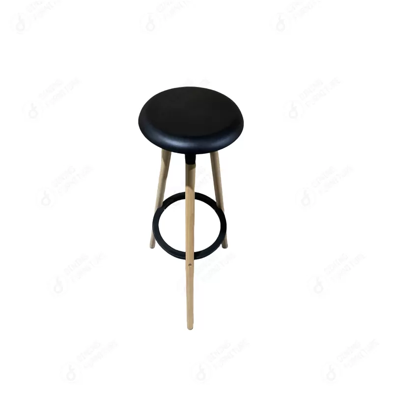 Armless Nackrest Wooden Leg Bar Stool DB-P82